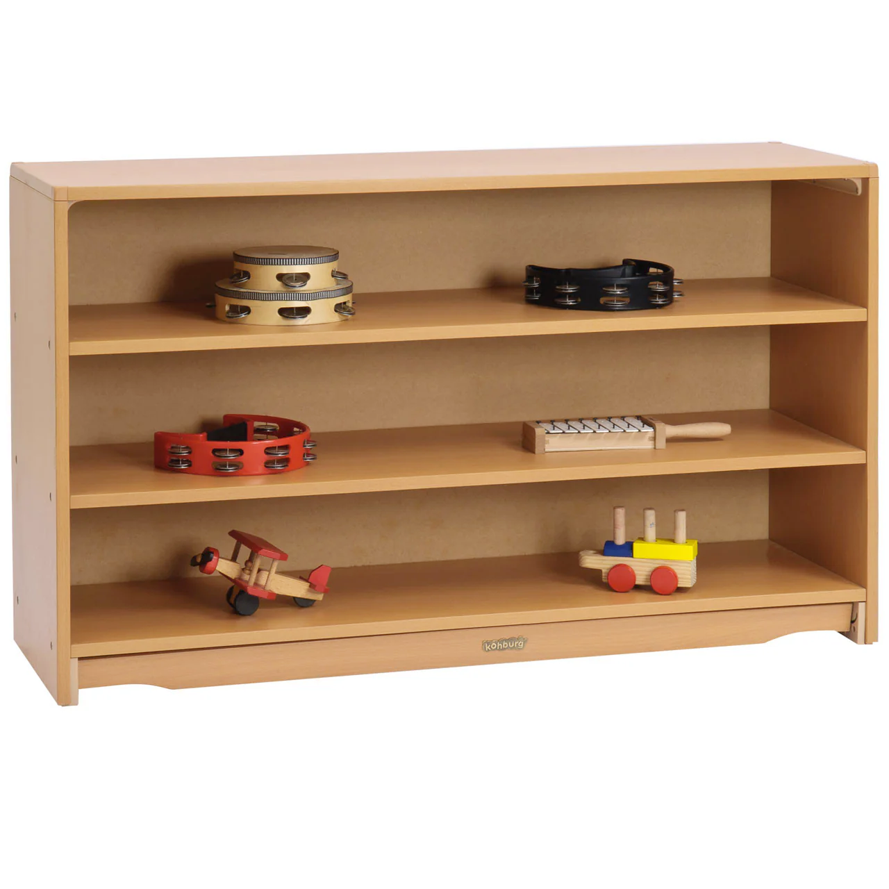 Closed Back Shelf 4' x 28" w/ Two Shelves