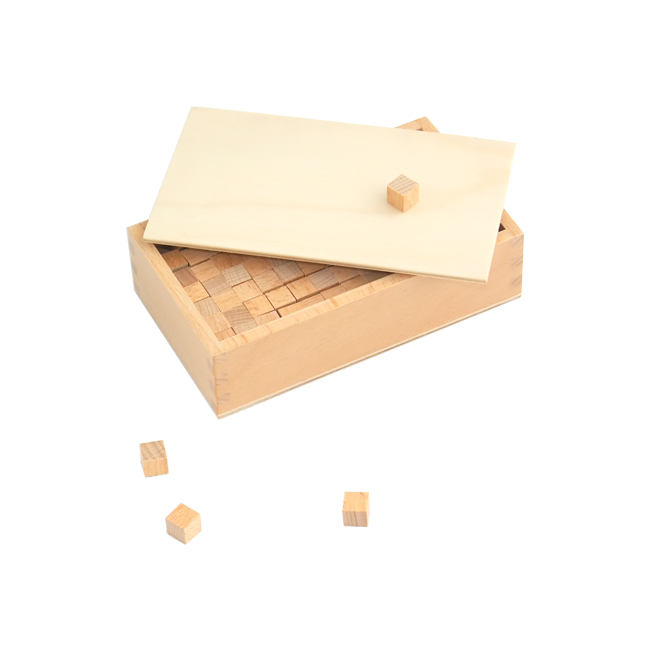 Box with Cubes for Pink Tower