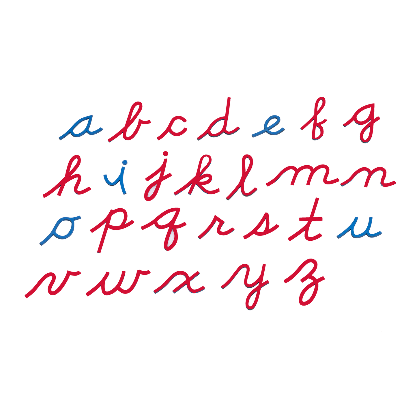 Small Movable Alphabet (Cursive, Mix Blue & Red)