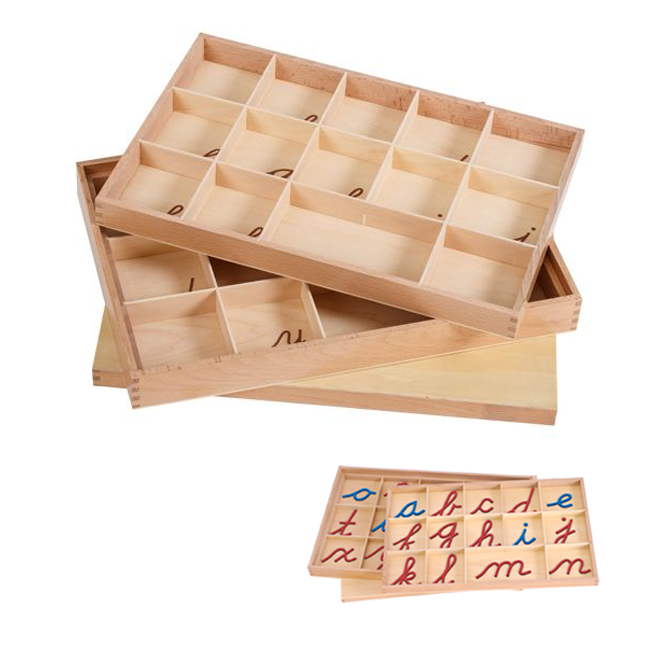 Medium Movable Alphabet Box (Lower Case, Cursive)
