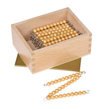 45 Golden Bead Bars of 10 with Wooden Box
