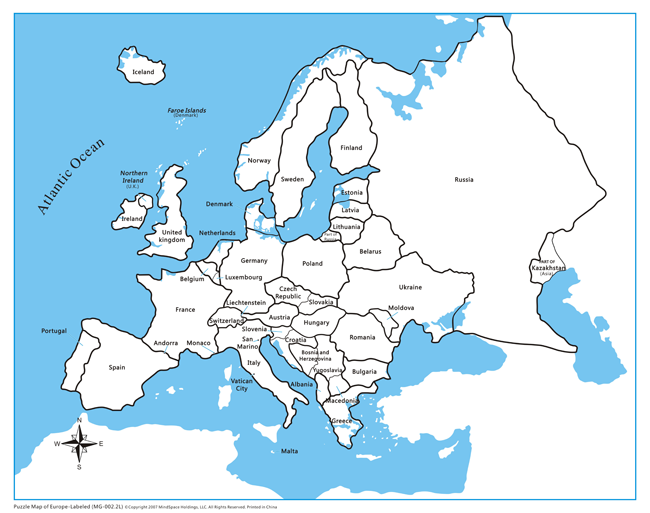 Europe Control Map - Labeled
