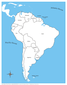 South America Control Map - Labeled
