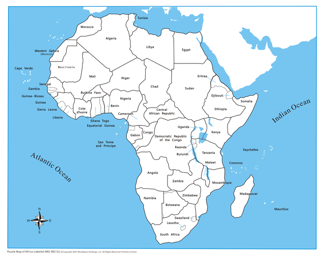 Africa Control Map - Labeled