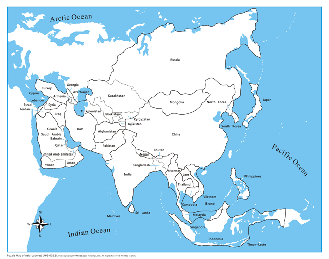 Asia Control Map - Labeled