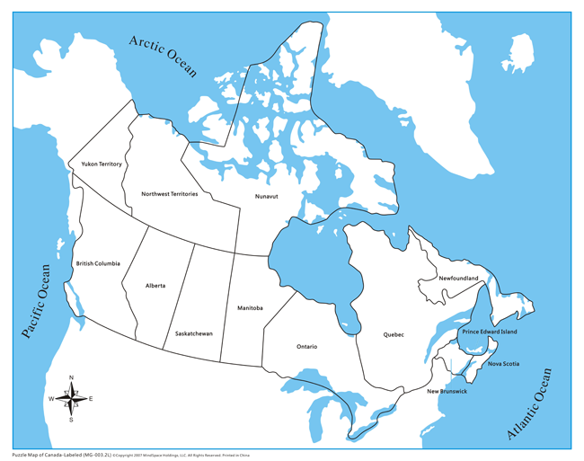 Canada Control Map - Labeled