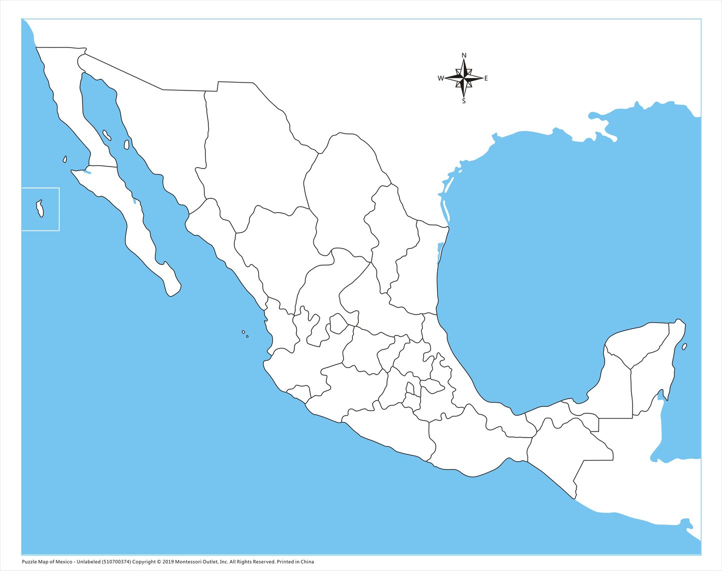 Mexico Control Map - Unlabeled